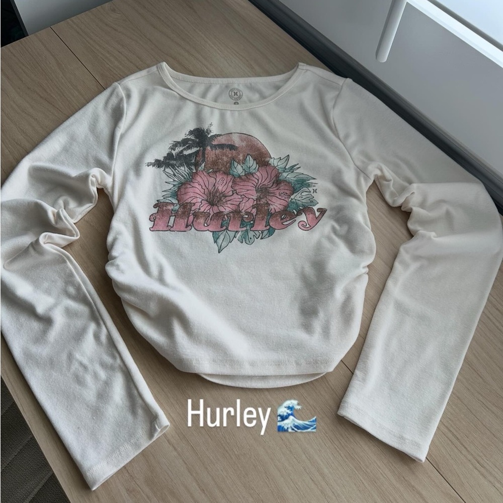 Hurley Off-White Floral Graphic Long Sleeve Tee